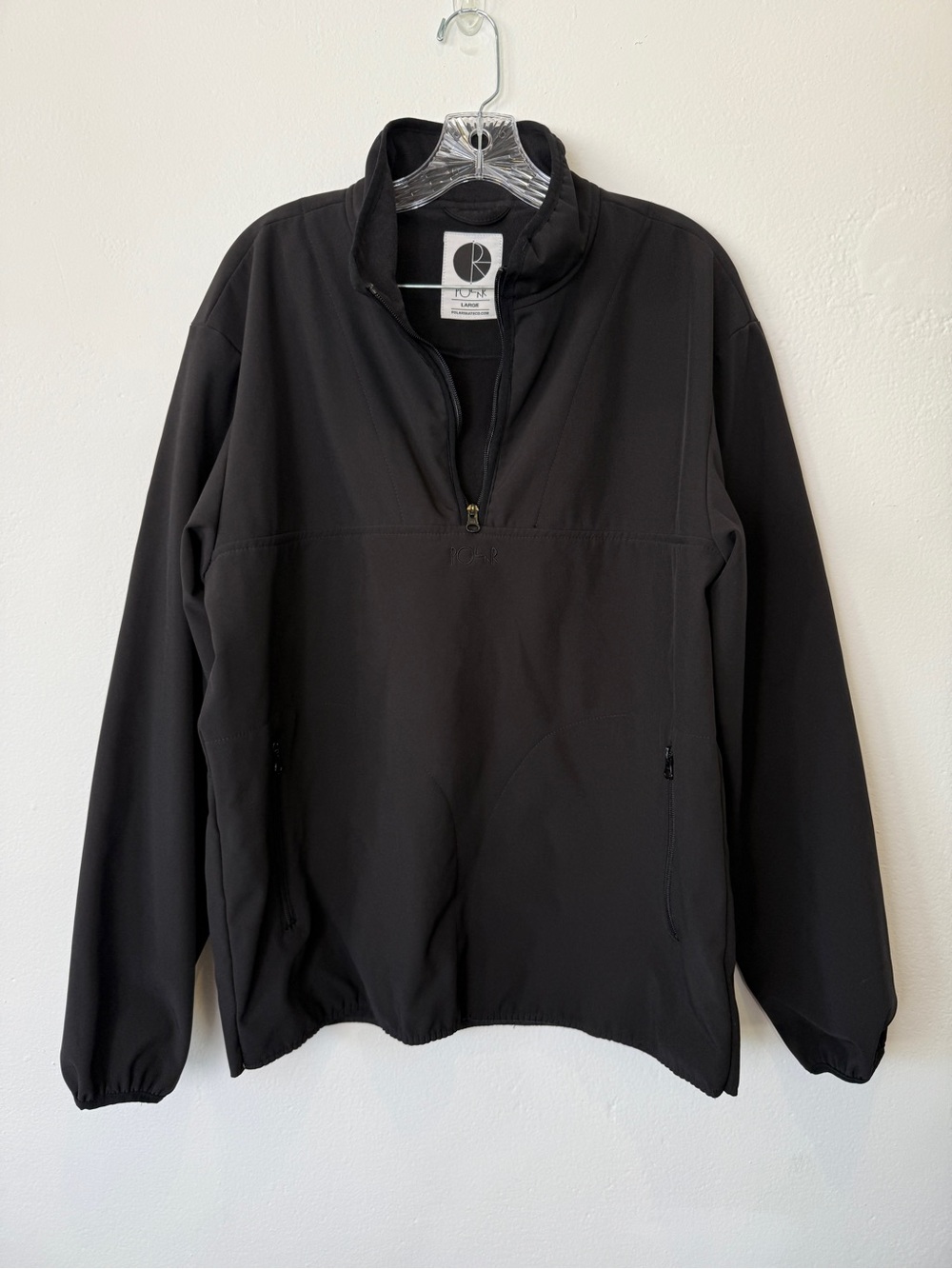 Polar Skate Co Large Fleece Lined Quarter Zip Pullover Black Jacket